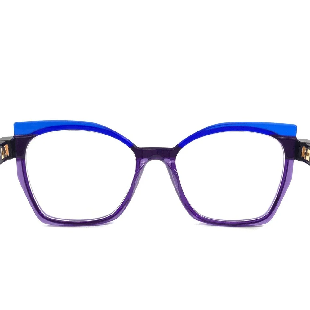 Etnia Barcelona Eyeglasses Frames CHROMA N39 BLPU Blue Purple Full Rim 52-18-140